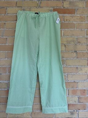 NWT GapBody Light Green Pinstripe Drawstring Pyjama Pants